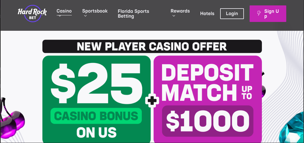 Hardrock Casino Homepage Desktop Image